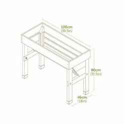 Balkon-Hochbeet VegTrug Wall Hugger Small L100cm Natur -Deutschland Gartenbedarf Verkäufe 2024 115644 vegtrug zeichnung hochbeet wall hugger small