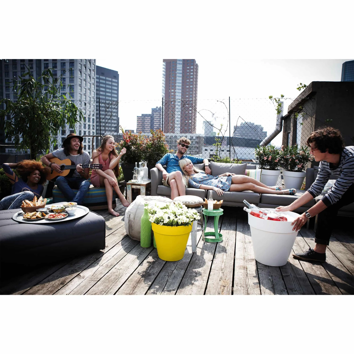 Elho Pflanzkübel Loft Urban Rund D40 Cm Ockergelb 6 Elho Pflanzkübel Loft Urban Rund D40 Cm Ockergelb – Bild 4